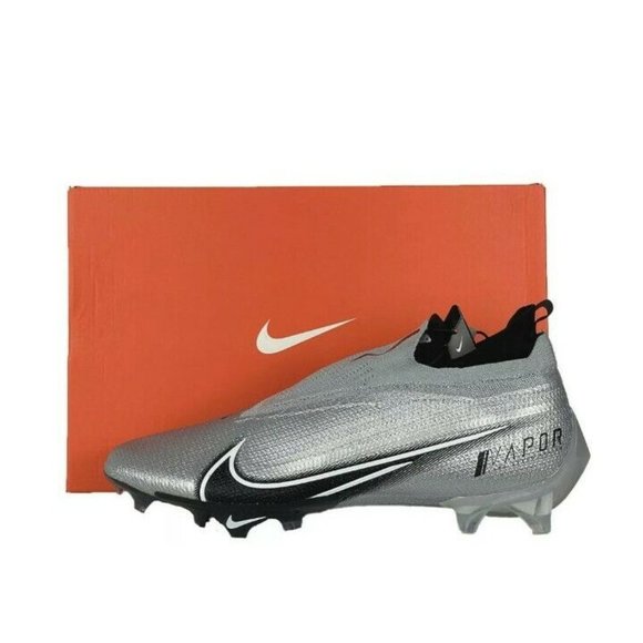 Sz16 / Nike Men\'s /  Platinum Grey Vapor Edge Elite 360 Flyknit Football Cleat main image 8